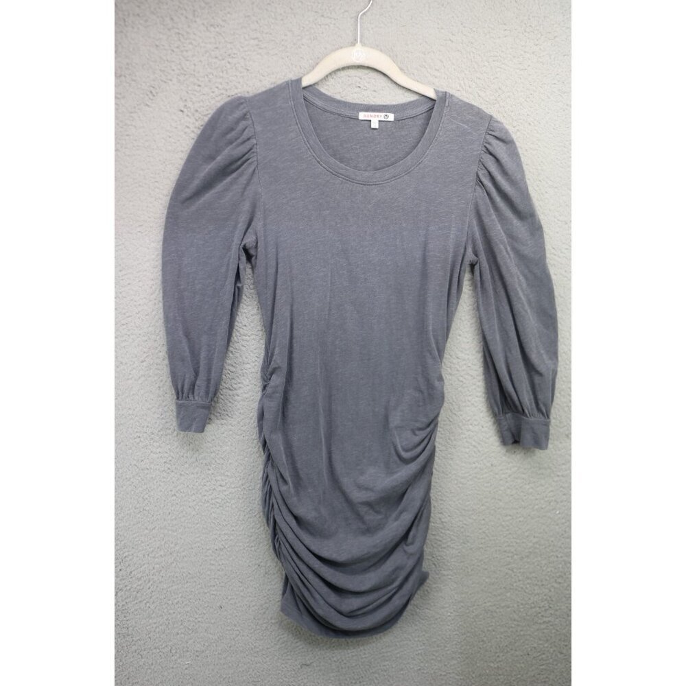 Sundry Anthropologie 3/4 Sleeve Ruched Sides Dress-Size 1-Minimalist-Lagenlook